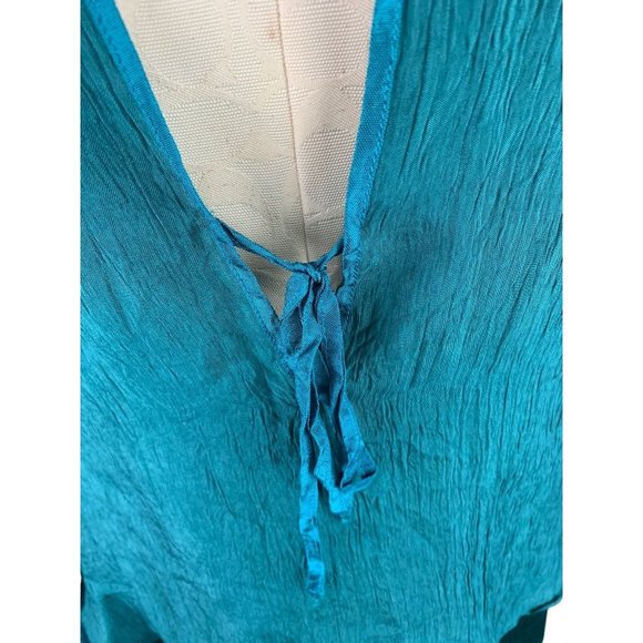 Medium DKNY Women's Emerald Green 2 Piece Loungewear Pajamas Silky Crepe - Picture 9 of 14